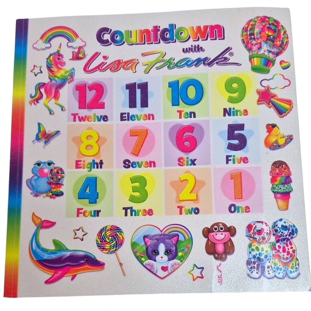 Countdown with‎ Lisa Frank Numbers/ Counting Children's Glitter and Sparkle Book